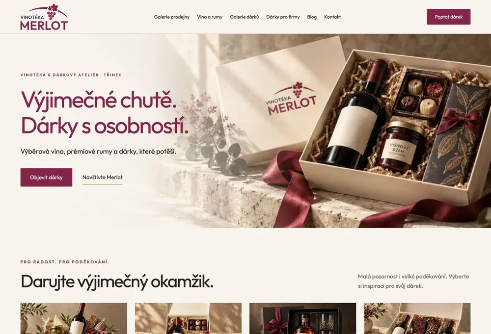 Náhled webu Vinotéka Merlot